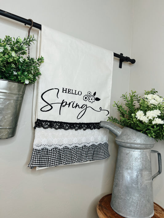 Hello Spring Cream Table Runner